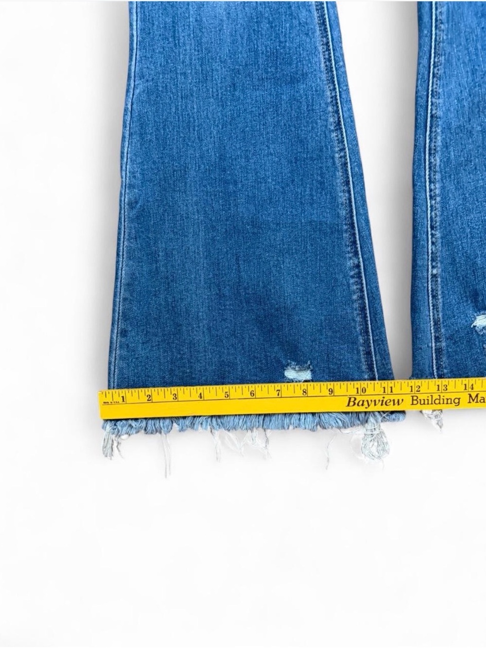 New Vervet High-Rise Blue Distressed Flare Jeans - Picture 3 of 8